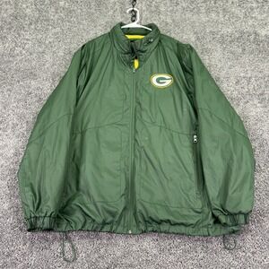 Green Bay Packers Jacket Mens 2XL Windbreaker NFL Football G-III Mesh Logo